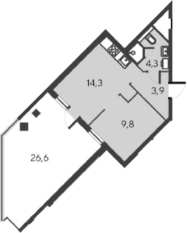 2-комн., 32.3 м²
