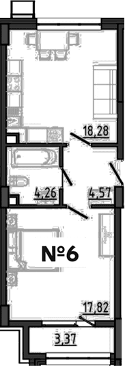 1-комн., 44.93 м²