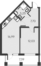 2-комн., 41.97 м²