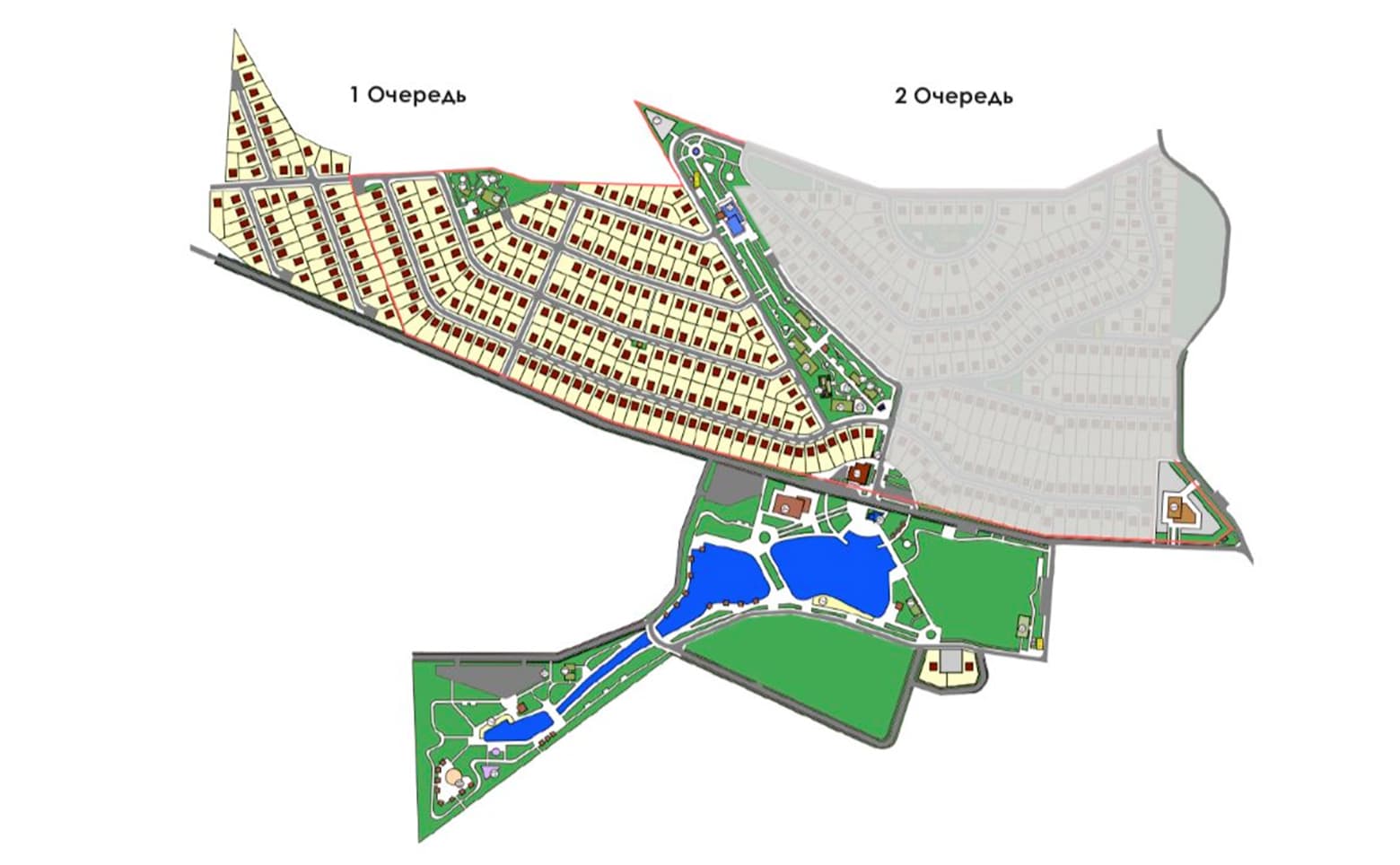 Генплан Коттеджный поселок Озерный