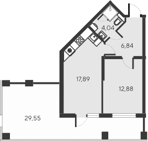 2-комн., 41.65 м²