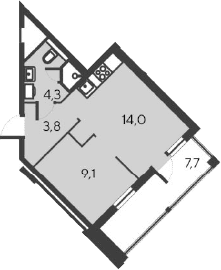 2-комн., 31.2 м²