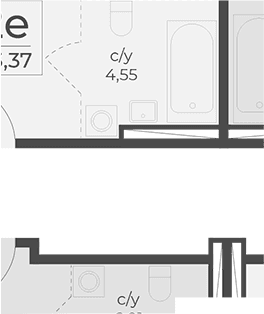 Студия, 38.26 м²