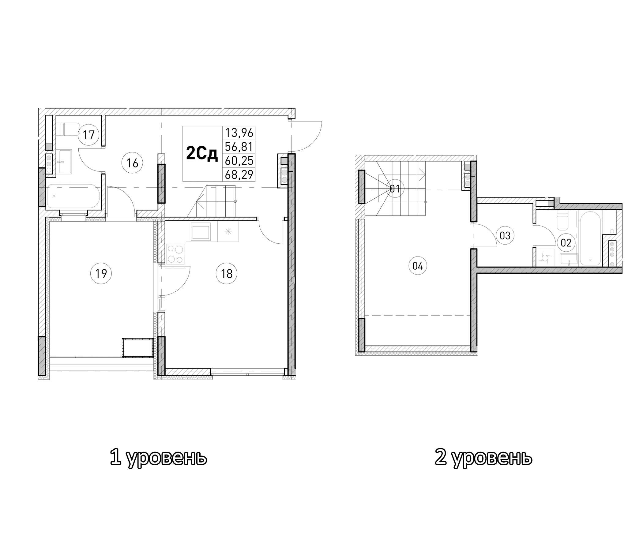 1-комн., 56.81 м²