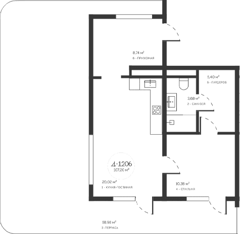 2-комн., 48.22 м²