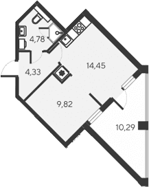 2-комн., 33.38 м²