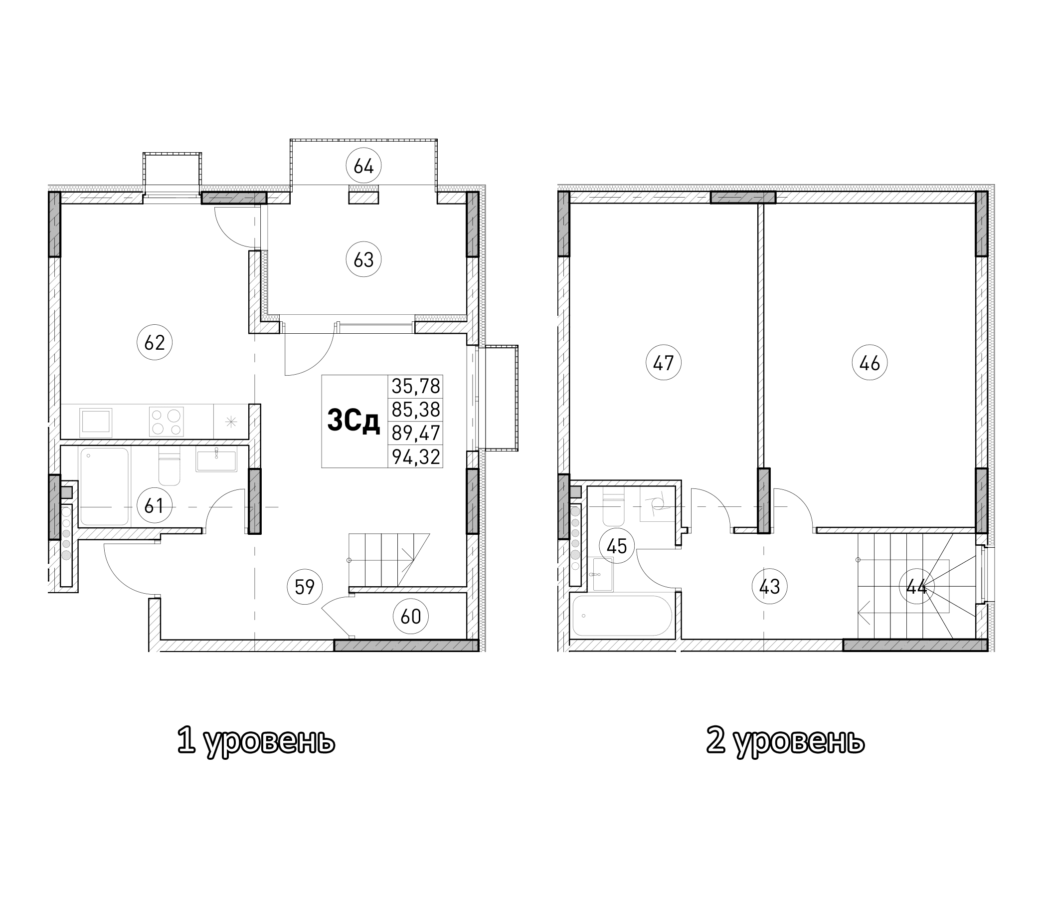 2-комн., 85.38 м²