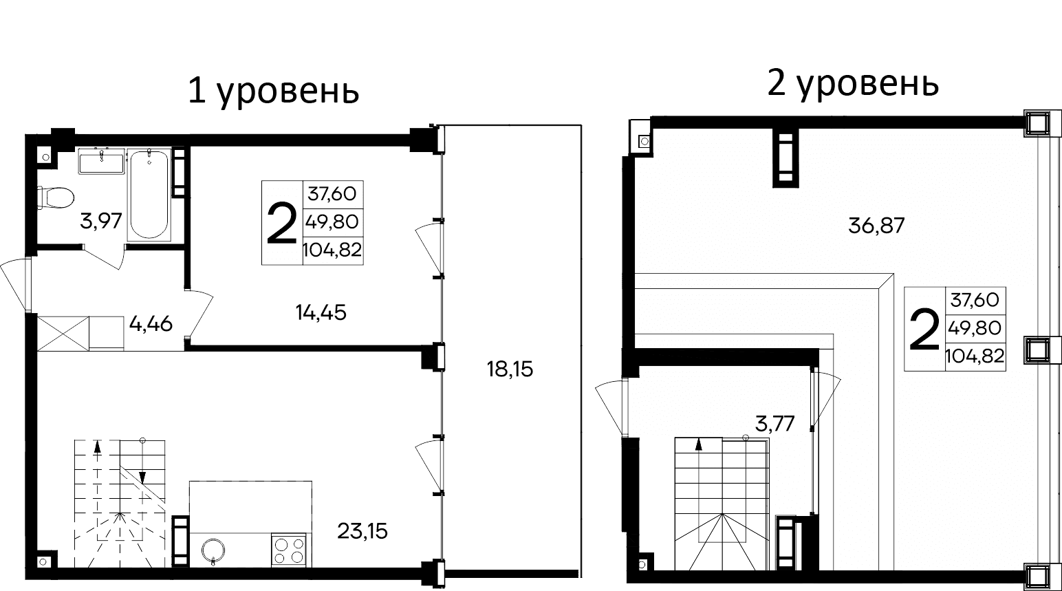 1-комн., 49.8 м²