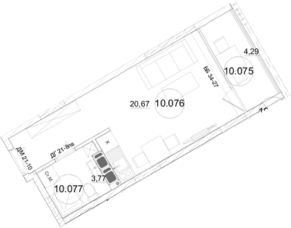 Студия, 24.44 м²