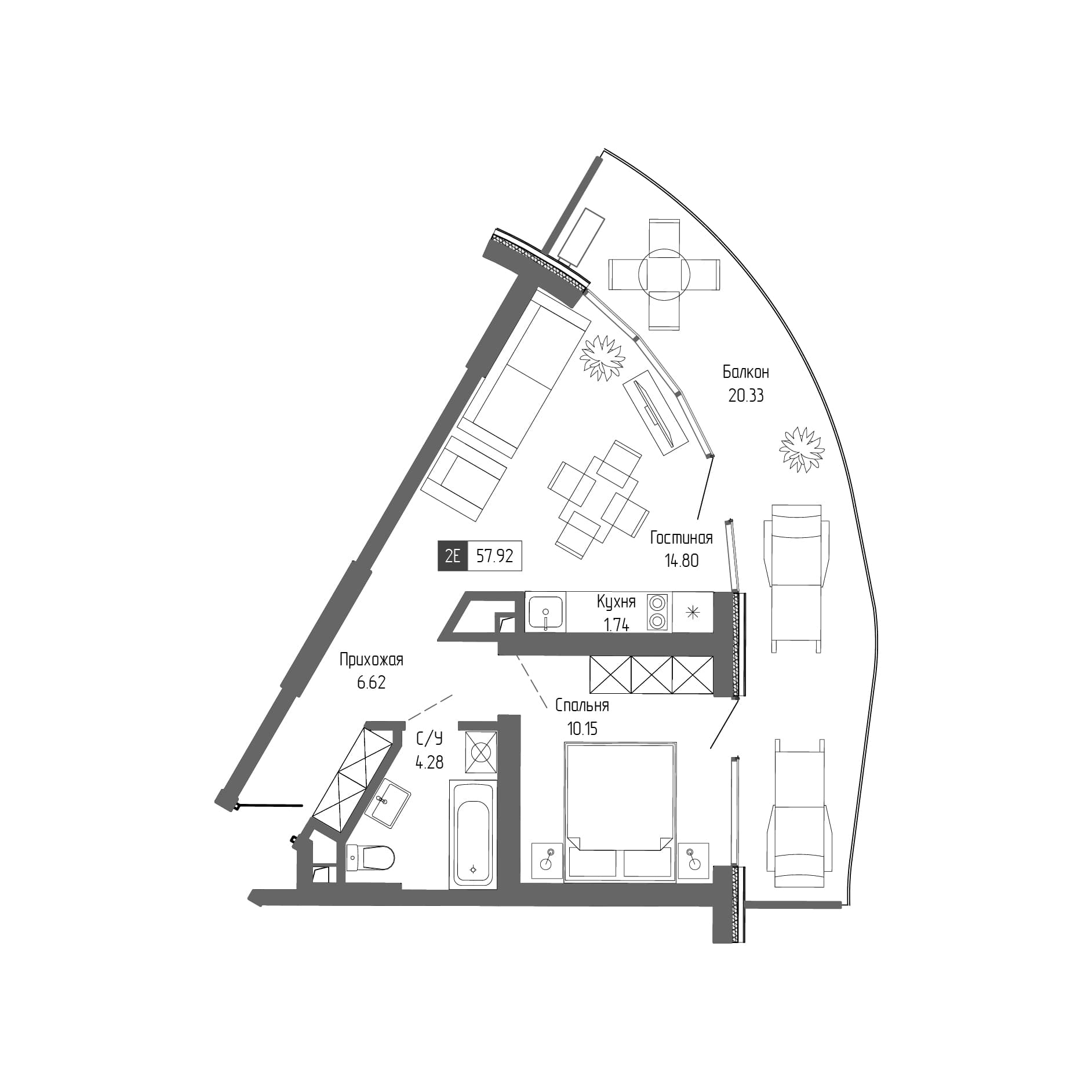2-комн., 37.59 м²