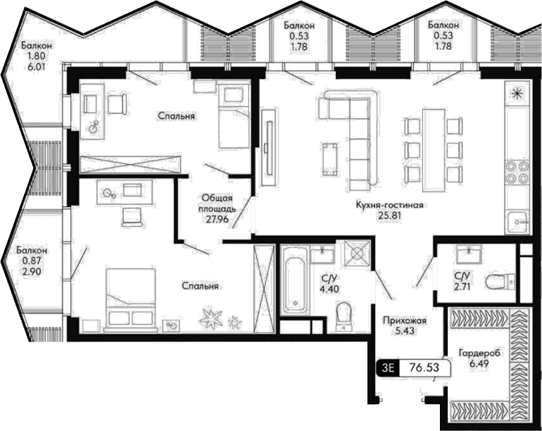 Своб. план., 72.8 м²