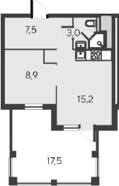 2-комн., 34.6 м²