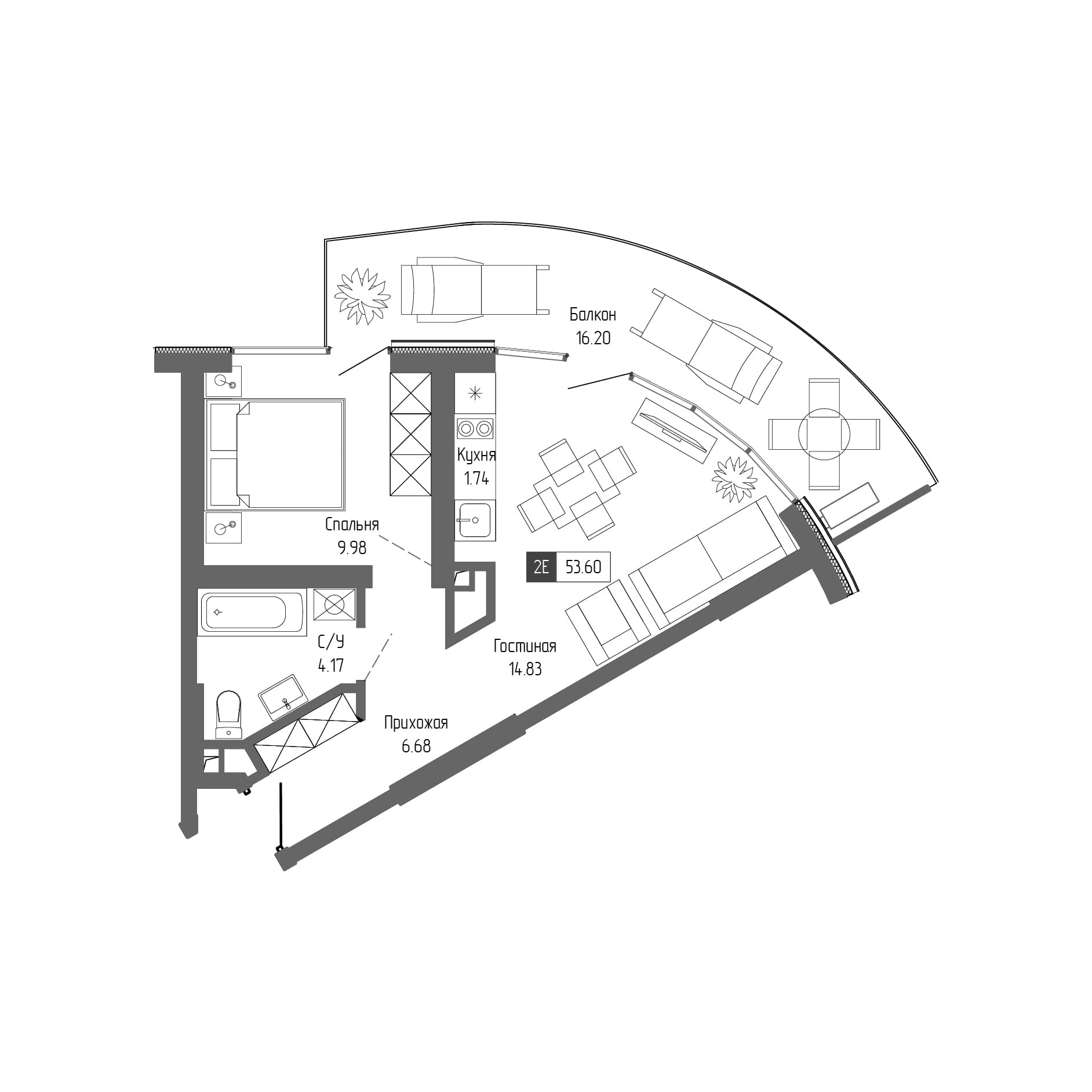 2-комн., 37.4 м²