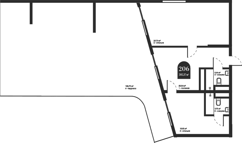 2-комн., 73.58 м²