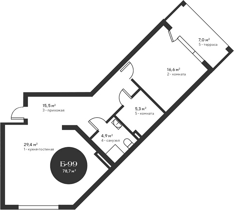 2-комн., 71.7 м²