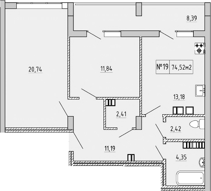 2-комн., 66.13 м²