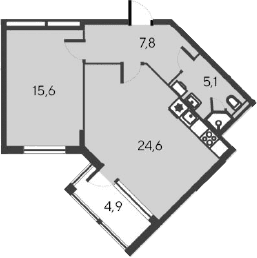 2-комн., 53.1 м²