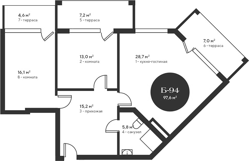 3-комн., 78.9 м²