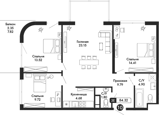 4-комн., 81.97 м²