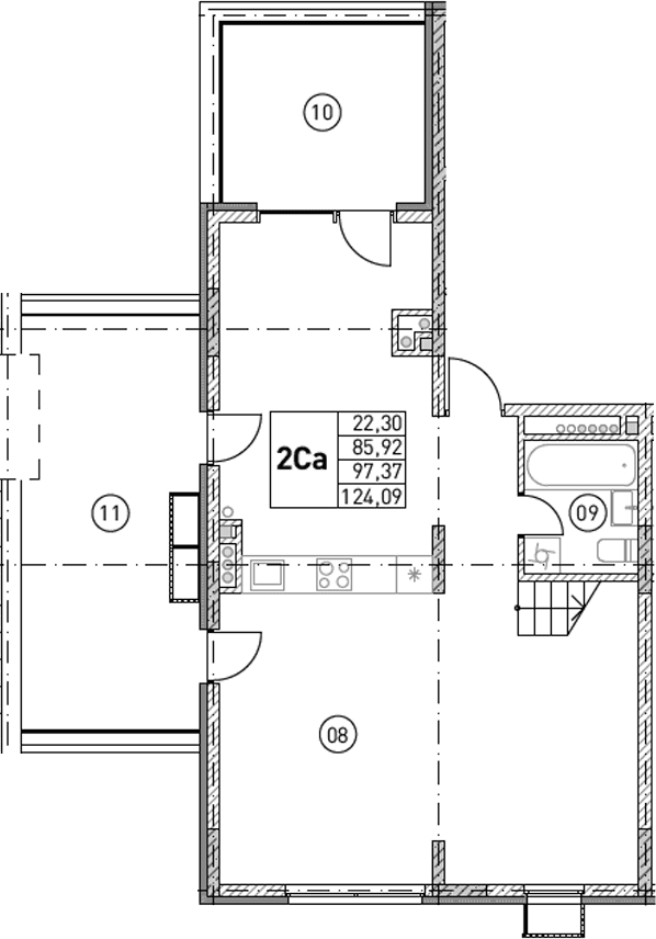 1-комн., 85.69 м²