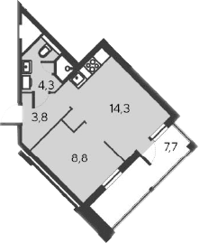 2-комн., 31.2 м²