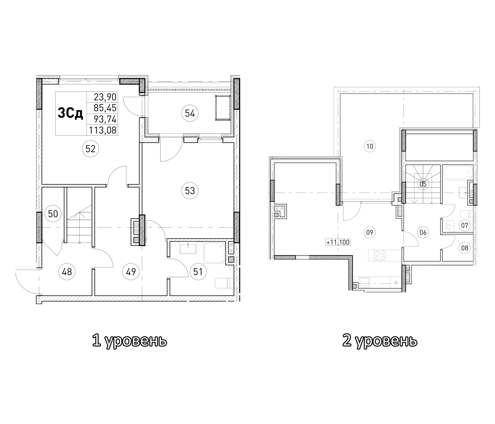 2-комн., 85.45 м²
