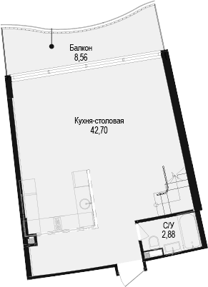 1-комн., 62.29 м²
