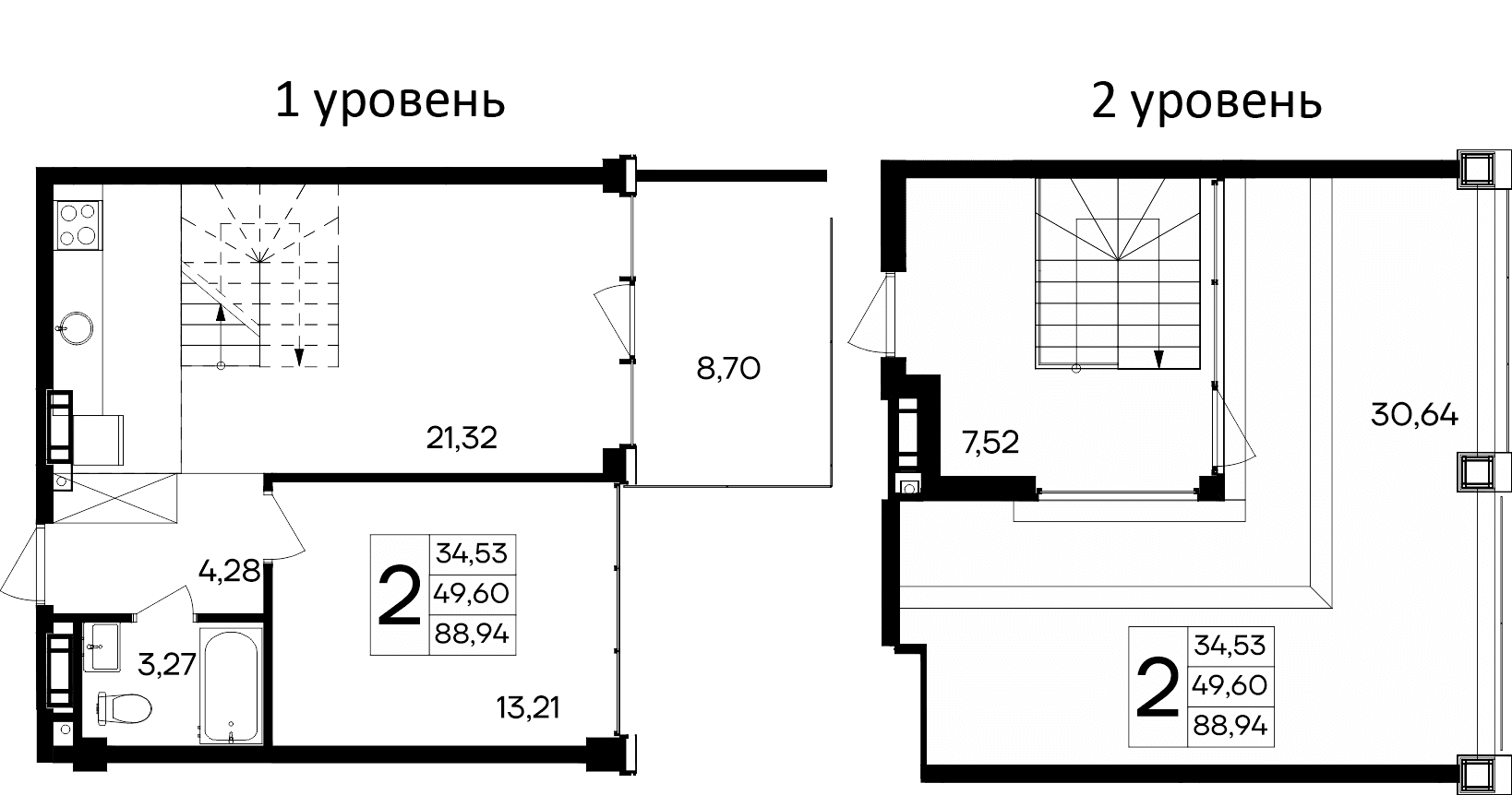 1-комн., 49.6 м²