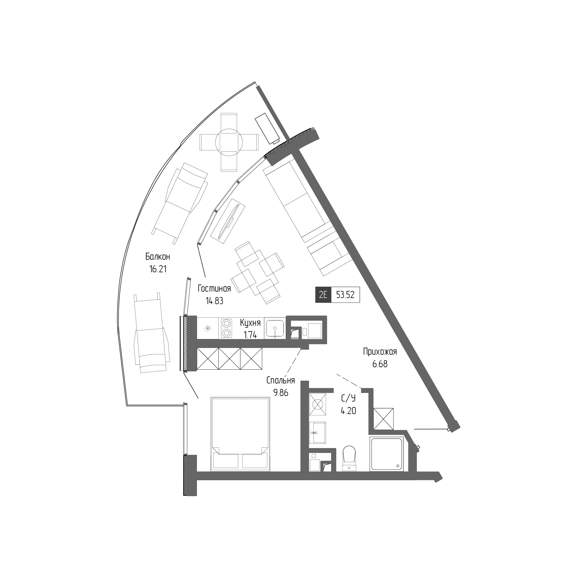 2-комн., 37.31 м²