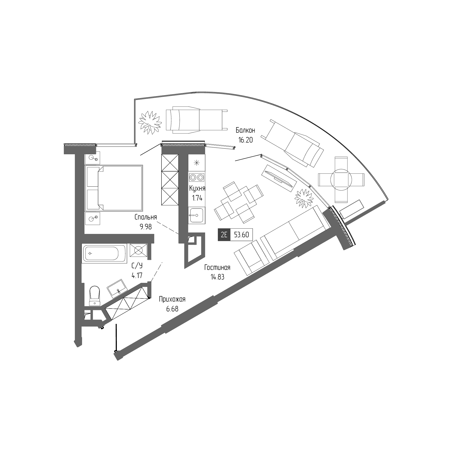 2-комн., 37.4 м²
