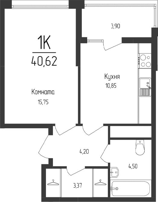 1-к. квартиры