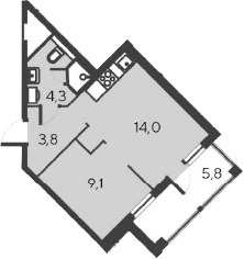 2-комн., 31.2 м²