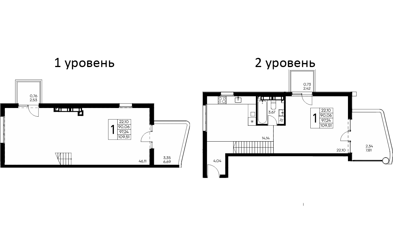 2-комн., 102.33 м²