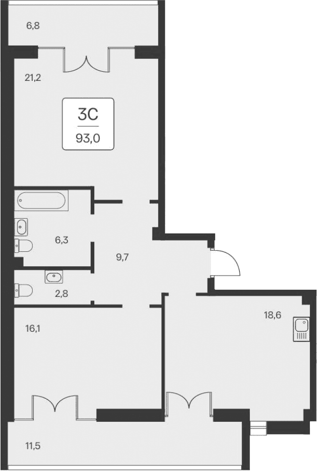 2-комн., 78.7 м²