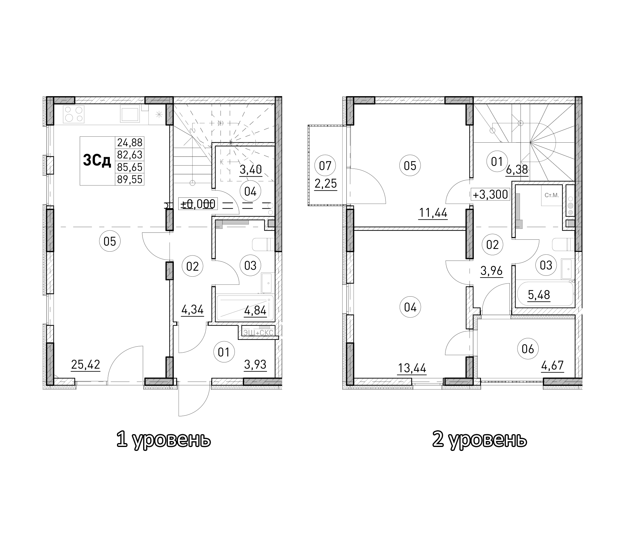 2-комн., 82.63 м²