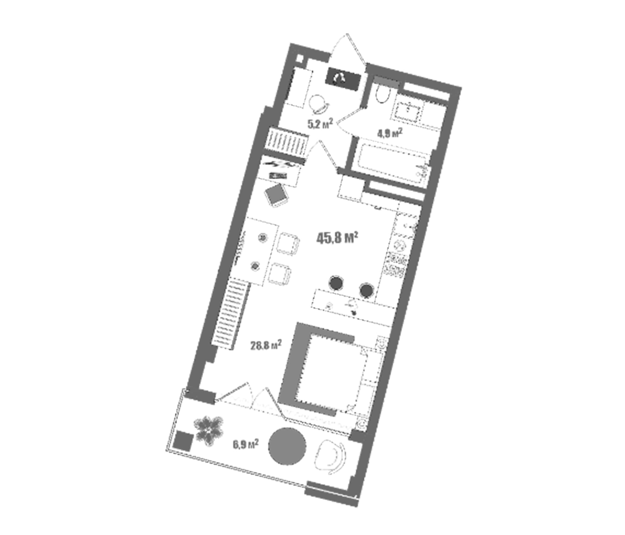 Студия, 37.67 м²