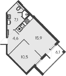 2-комн., 38.1 м²