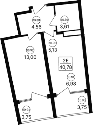 2-комн., 33.28 м²