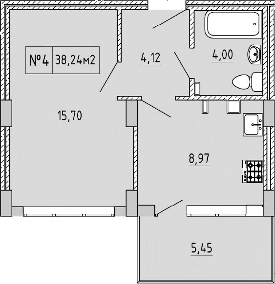 1-комн., 32.78 м²