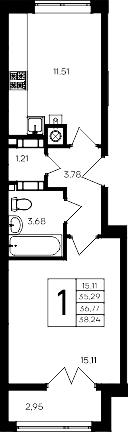 1-комн., 35.29 м²