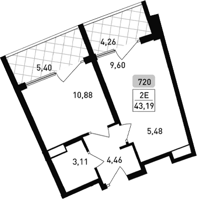 2-комн., 33.53 м²