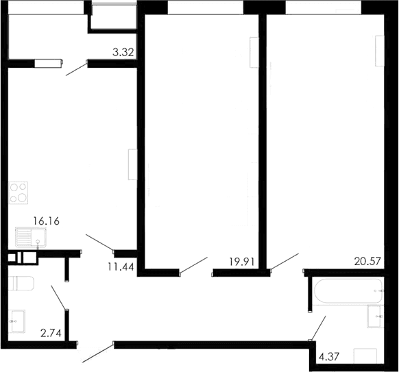 2-комн., 75.19 м²