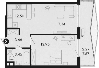 2-комн., 41.59 м²