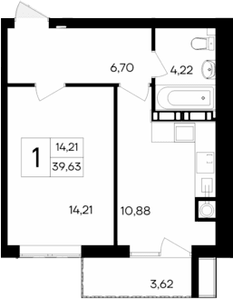 1-комн., 36.01 м²