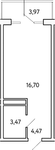 Студия, 24.64 м²