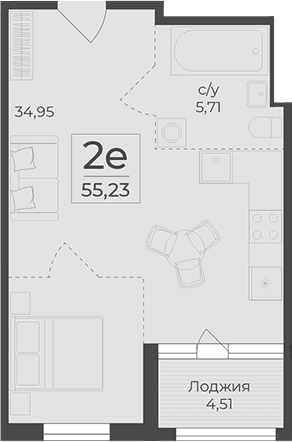 Своб. план., 50.72 м²