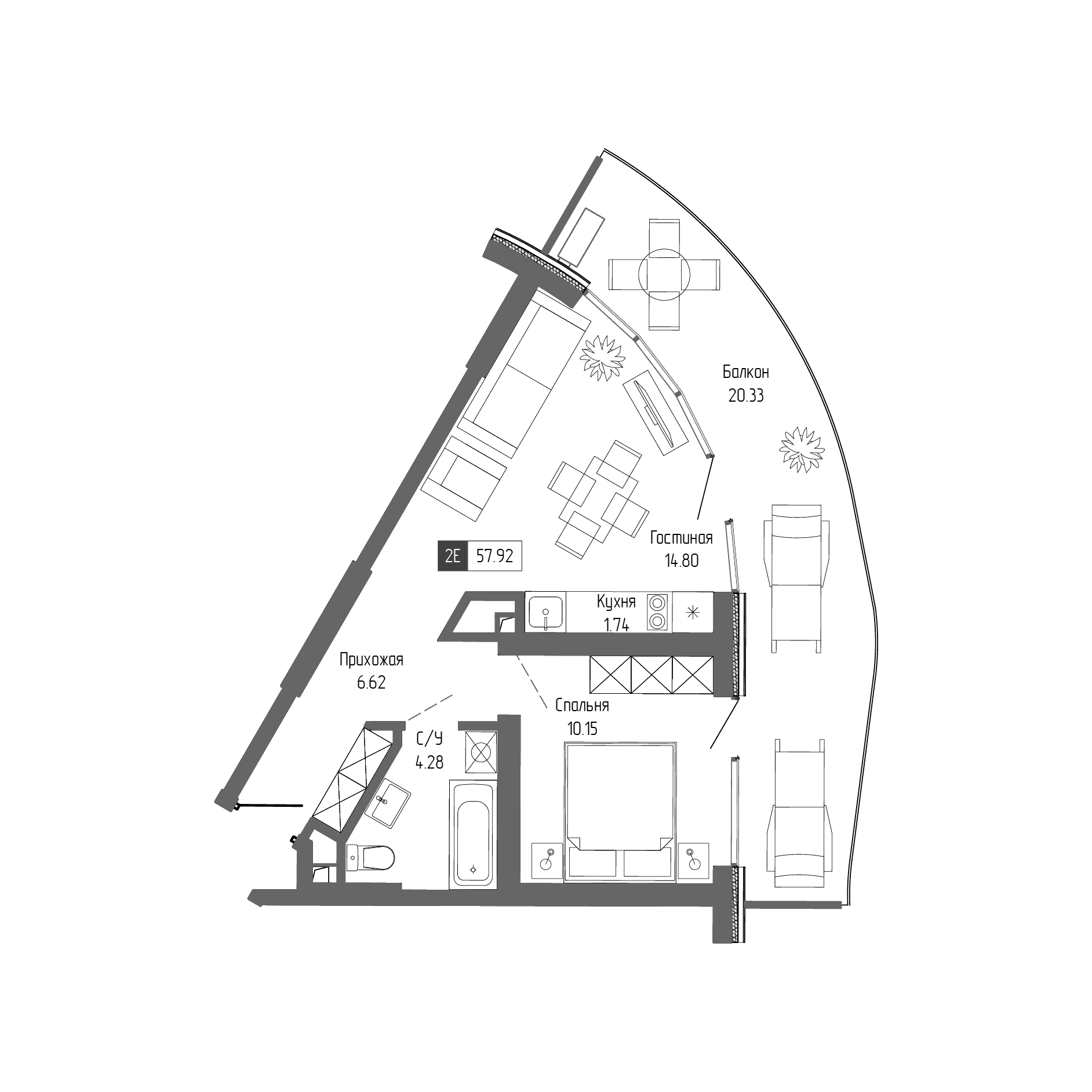 2-комн., 37.59 м²