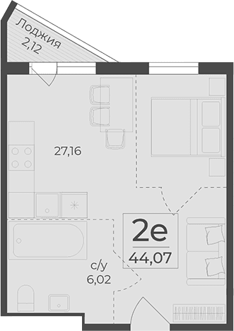Своб. план., 42.96 м²