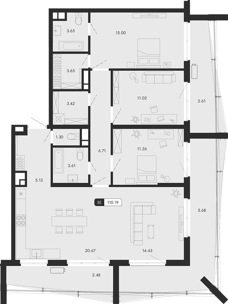 5-комн., 99.42 м²