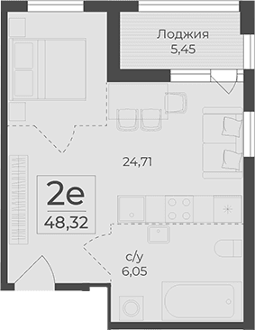 Своб. план., 42.87 м²
